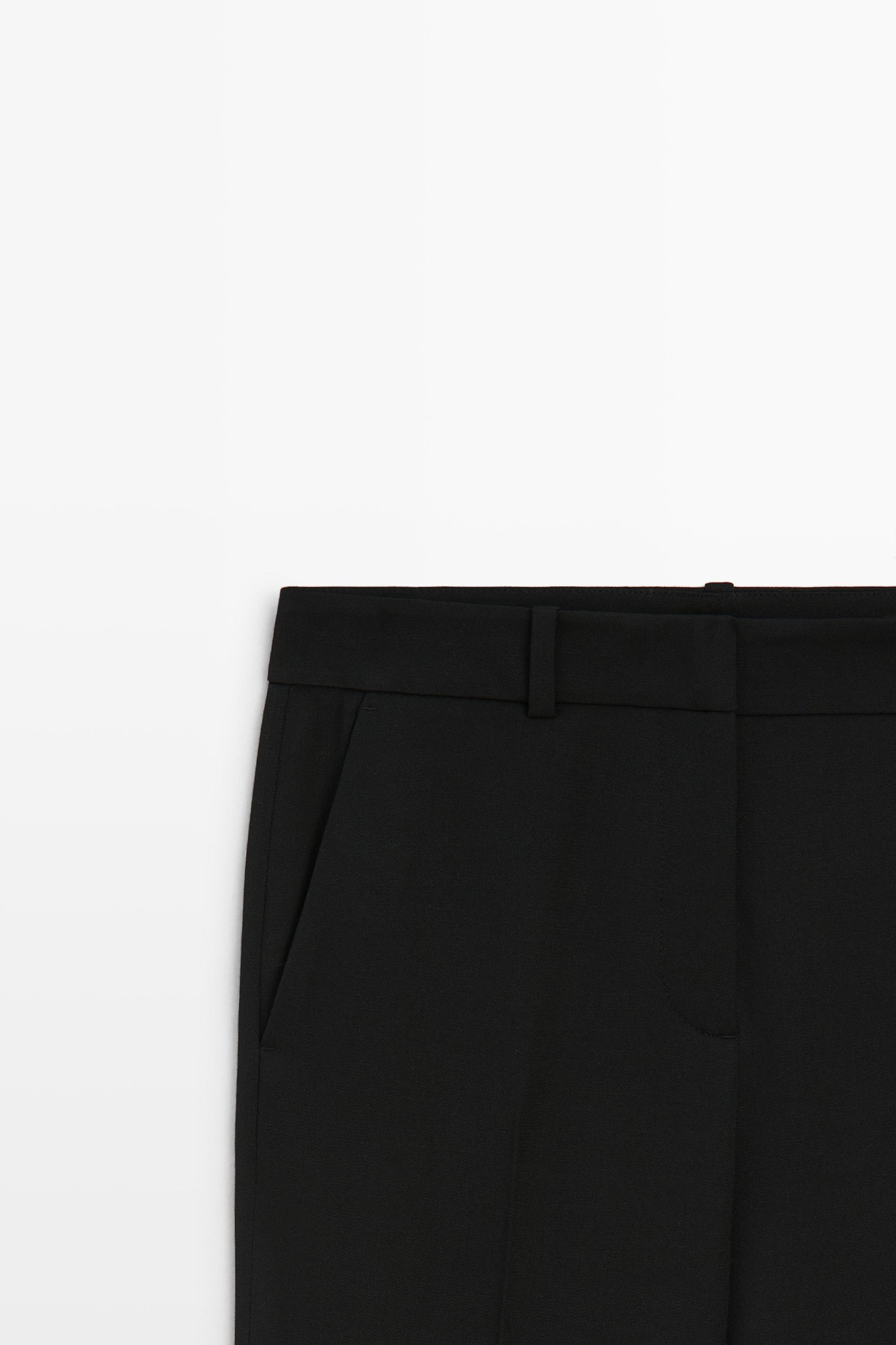 Stretch flare-fit wool-blend pants