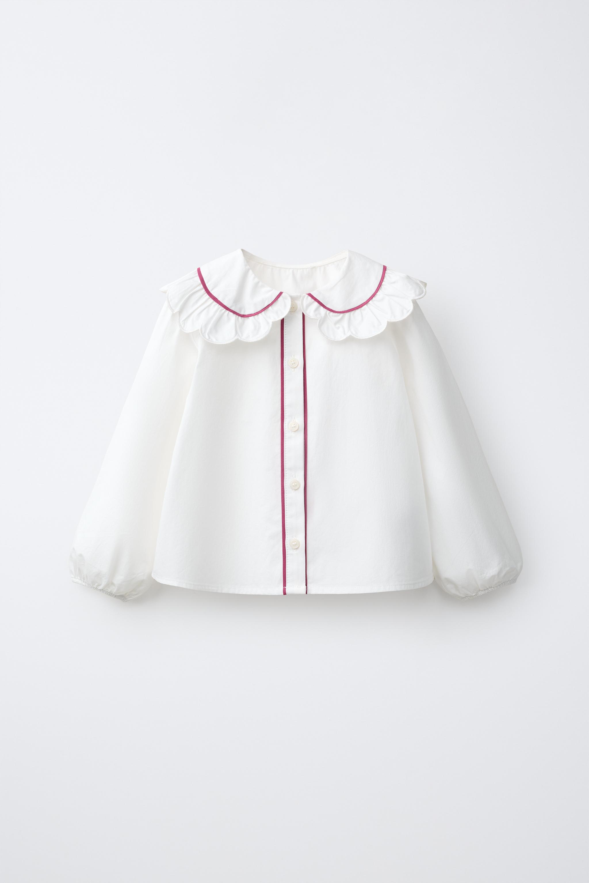 CONTRAST PETER PAN COLLAR SHIRT