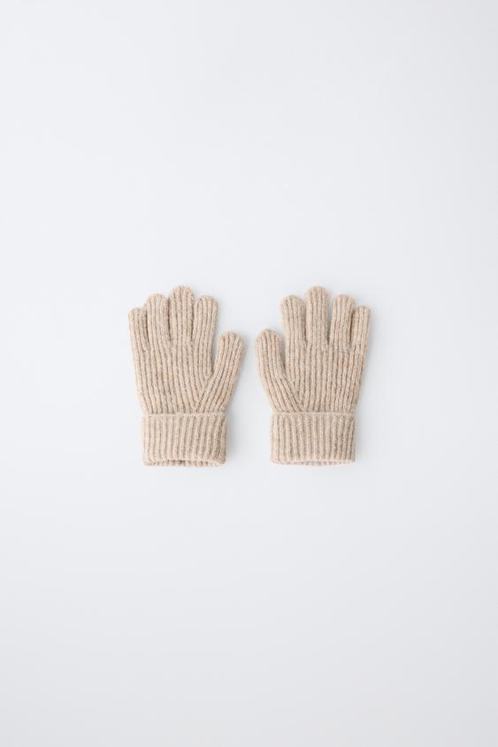 PLAIN KNIT GLOVES - Sand by Zara - Image 0