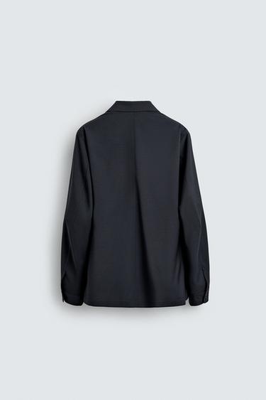 RELAXED FIT WOOL BLEND BLAZER - Navy blue by Zara - Image 7