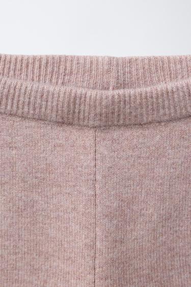 KNIT LACE TRIM LEGGINGS - Light pink by Zara - Image 2
