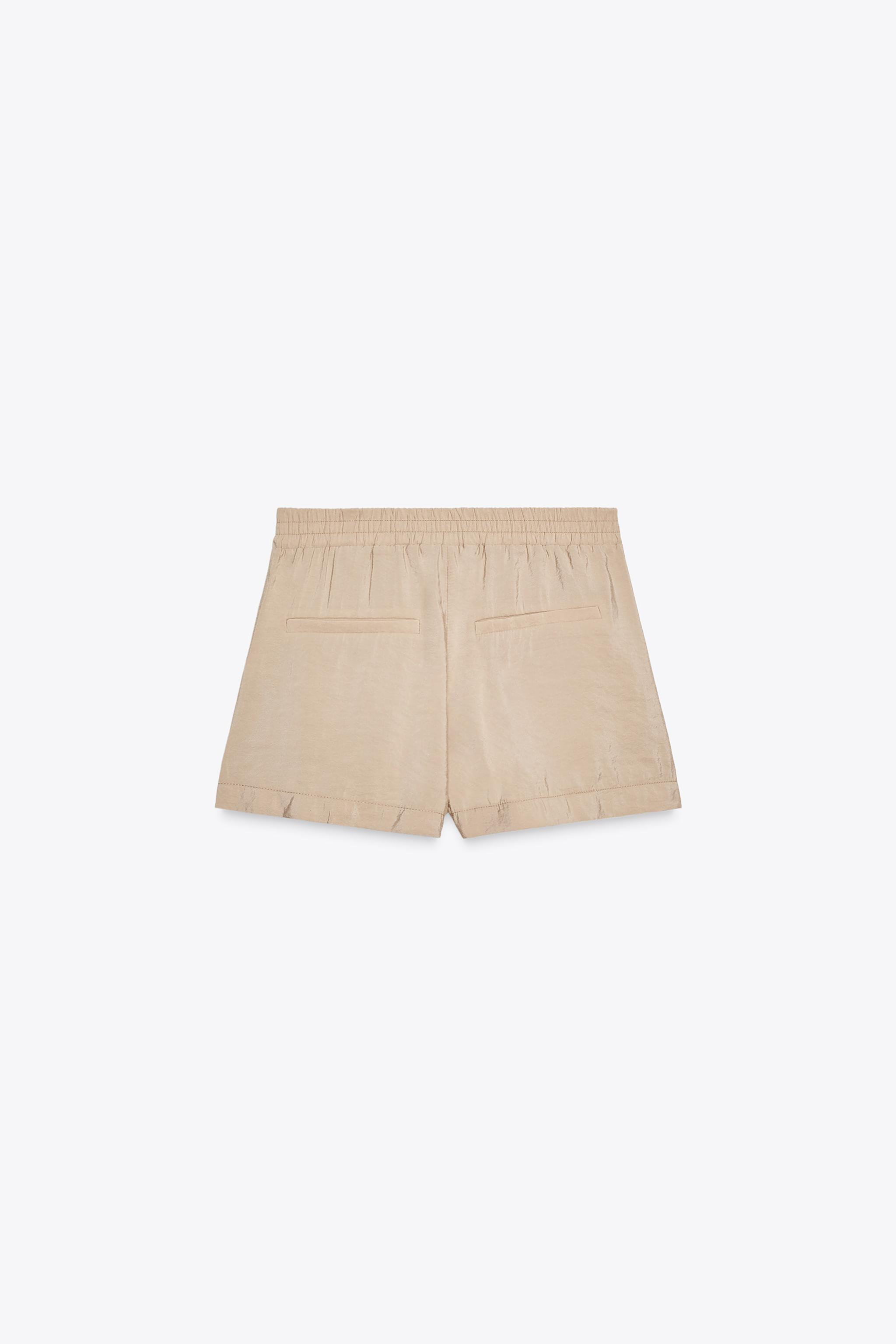 ZARA ストラクチャーフルイドショートパンツ 6929/002 ストラクチャーフルイドショートパンツ - ネイビーブルー | ZARA