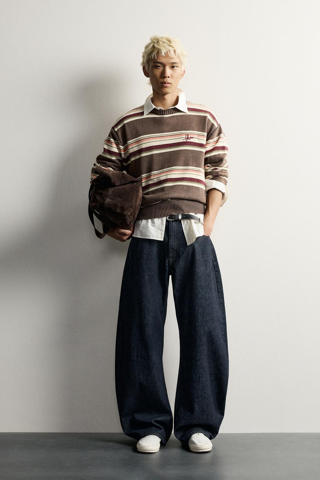 STRIPED EMBROIDERED JACQUARD JUMPER
