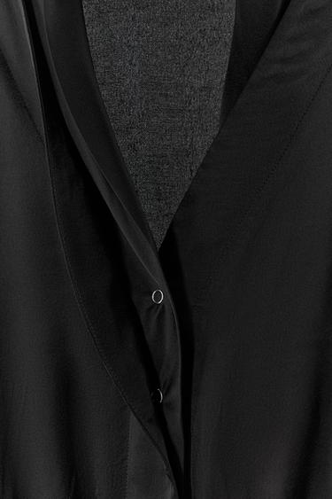 FLOWING SATIN BLAZER SHIRT - Black by Zara - Image 5