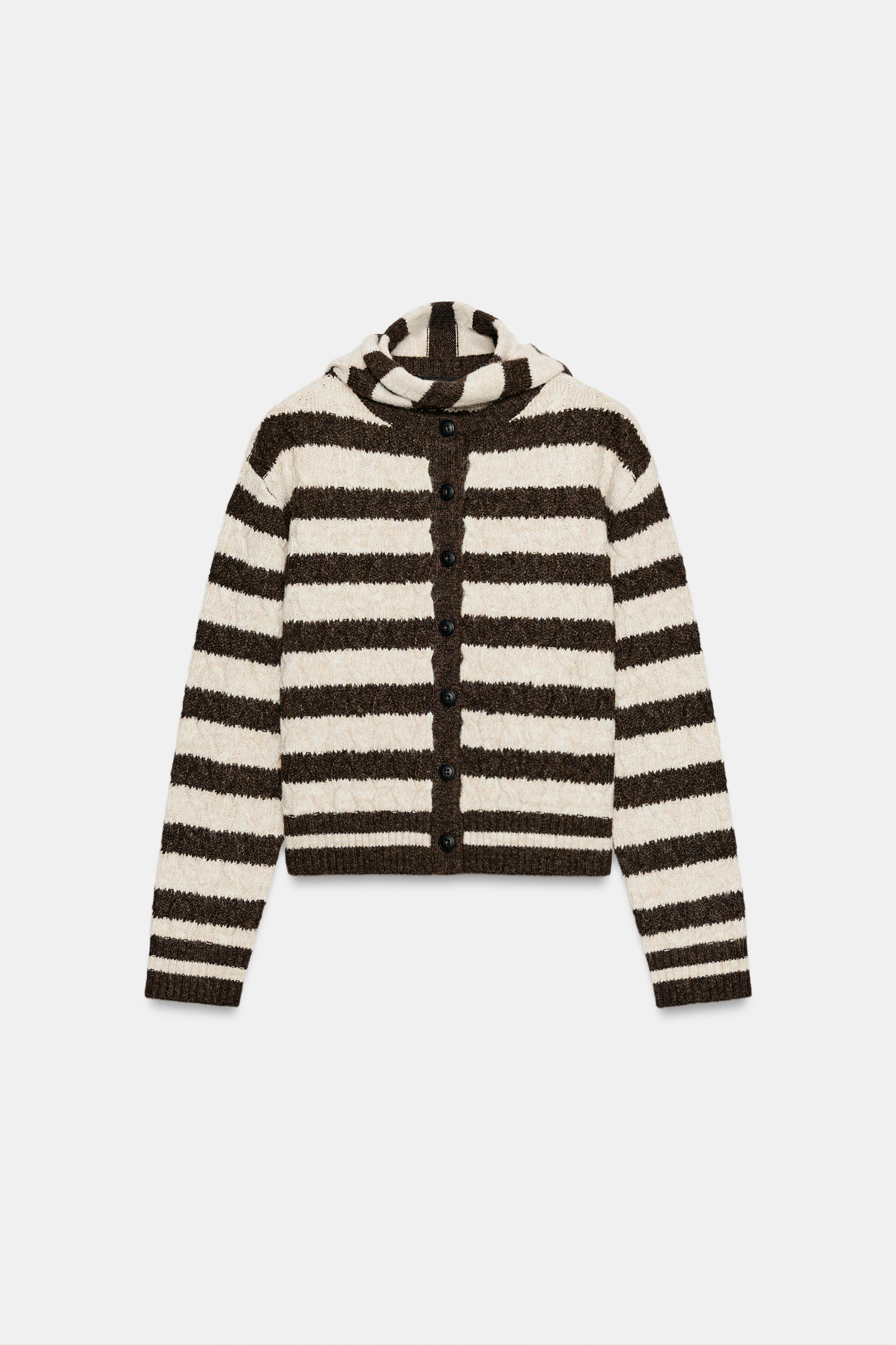 MULTIPOSITION KNIT CARDIGAN - Brown | ZARA South Africa