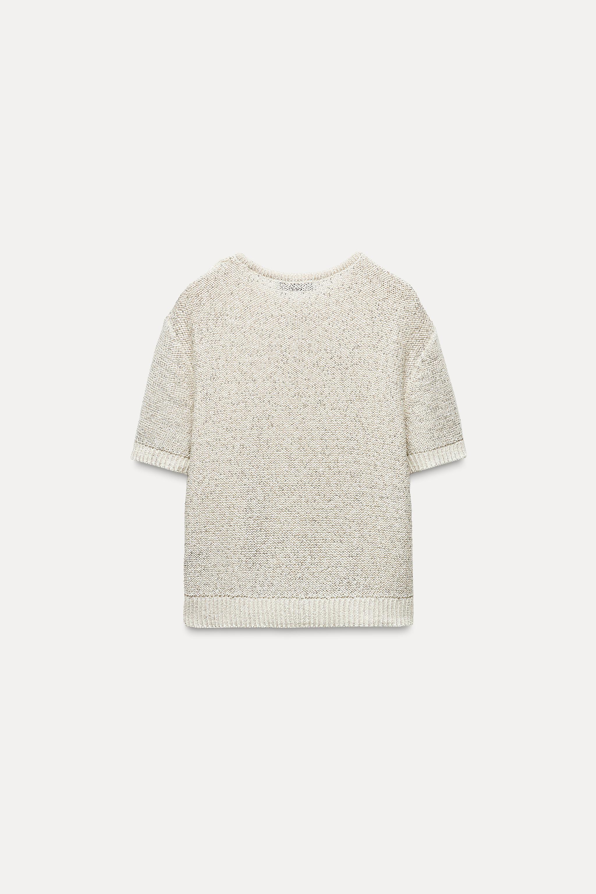 Zara sequin shops knit sweater