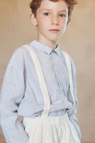6-10 ANS/ CHEMISE RAYURES 100% LIN ÉDITION LIMITÉE - rayures de Zara - Image 9