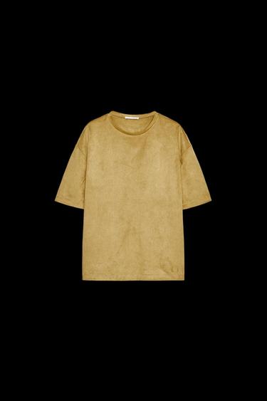 Zara FAUX SUEDE TOP - Mid-camel - Image 0