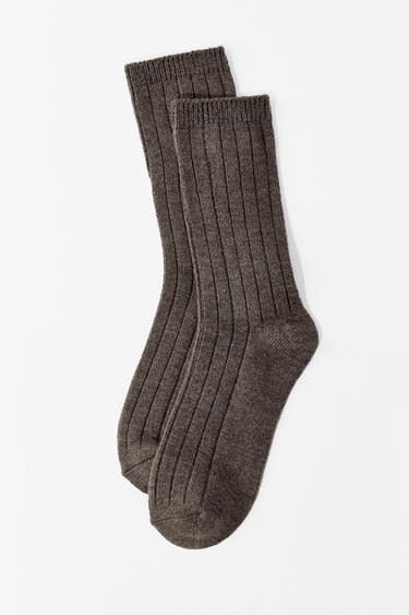 베이식 리브드 삭스 - Zara 샌드