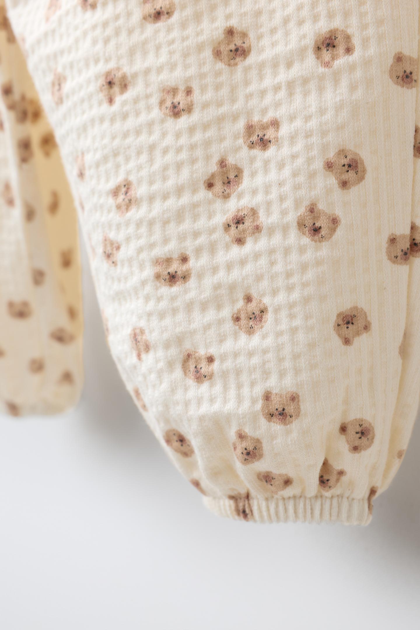 Детские брюки Zara Textured Teddy Bear Print Trousers, цвет: Серо-коричневый коричневый — фото 4