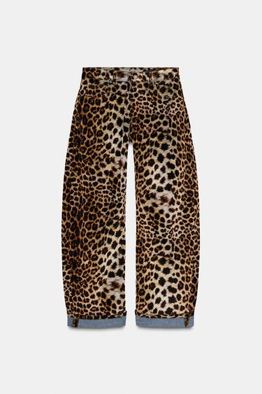 BEFLOCKTE HOSE MIT ANIMALPRINT ZW COLLECTION LIMITED EDITION - Leopardenprint von Zara