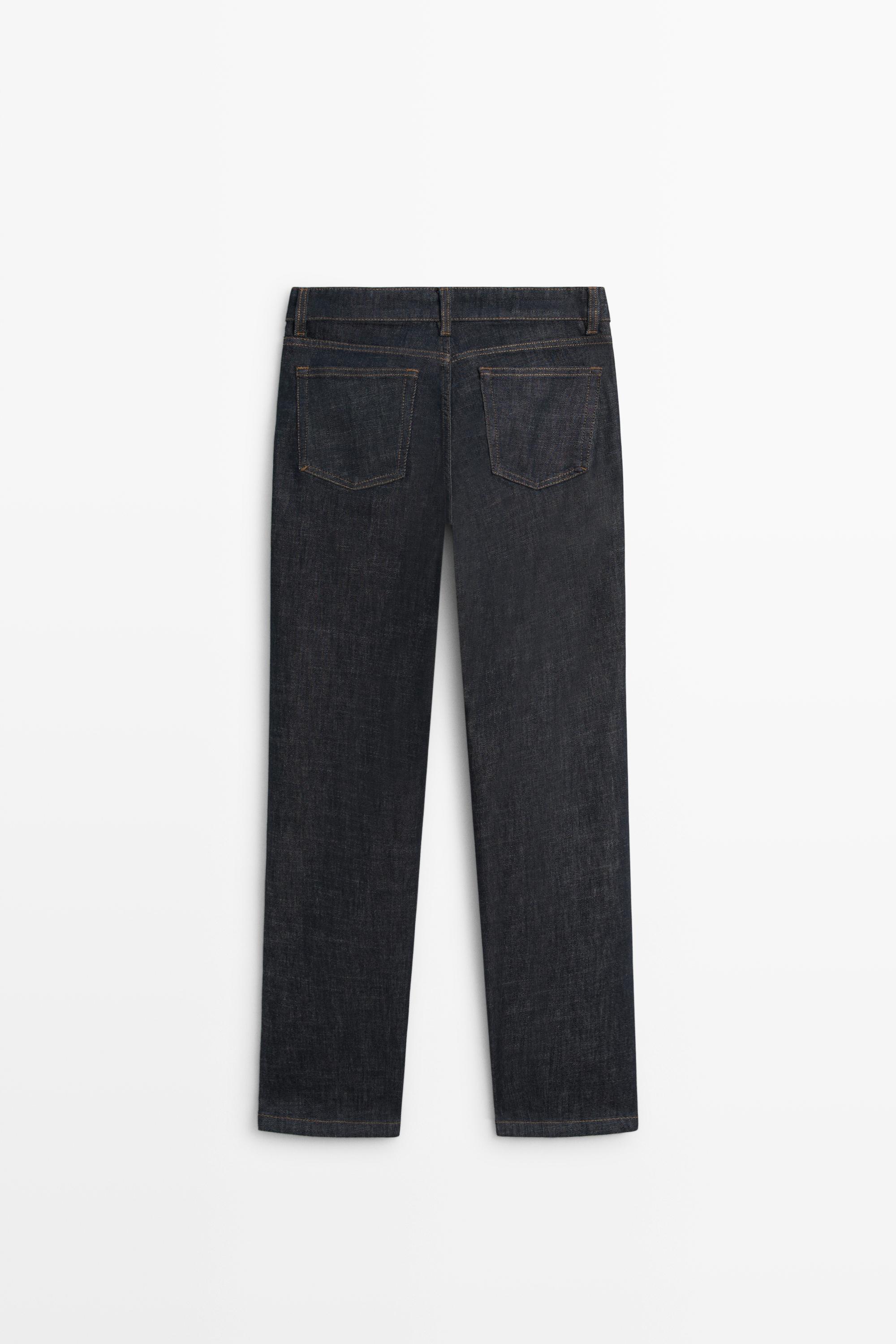 Low-rise straight-leg jeans