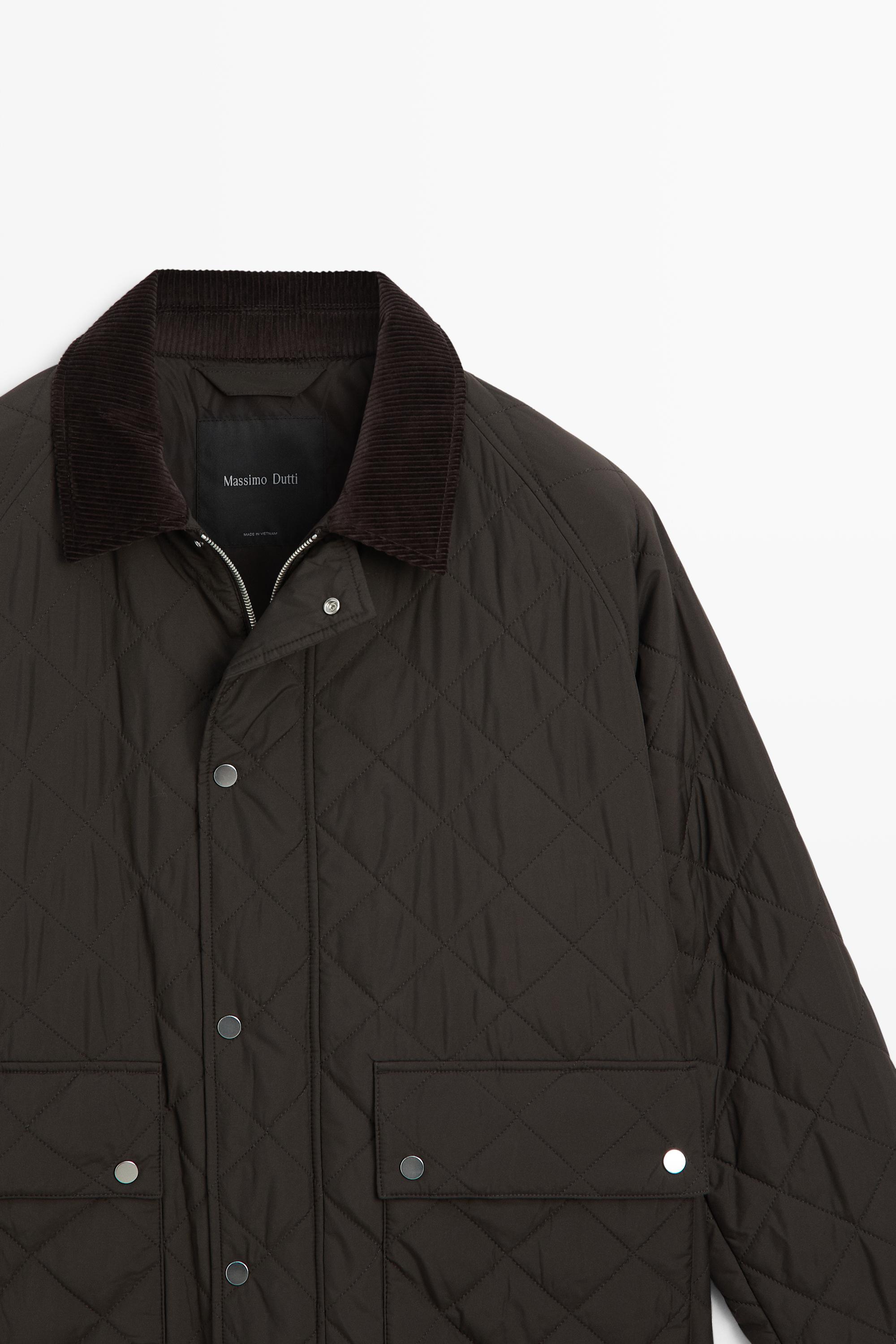 Veste matelassée col velours côtelé