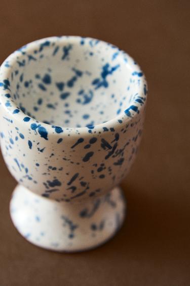 SPECKLED STONEWARE EGG CUP - Blue by Zara - Image 5