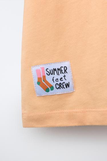 COLOUR BLOCK RAGLAN SLEEVE T-SHIRT - Oranges by Zara - Image 3