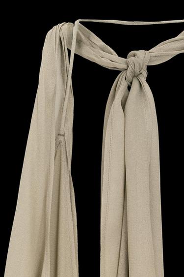 LIMITED EDITION VOLUMINOUS HALTERNECK MAXI DRESS - Stone by Zara