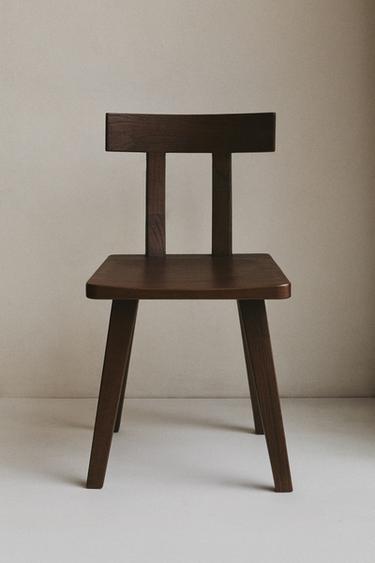 SILLA MADERA RESPALDO - Marrón oscuro de Zara