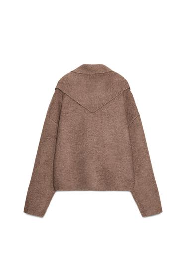 Zara KNIT SCARF JUMPER - Mink marl