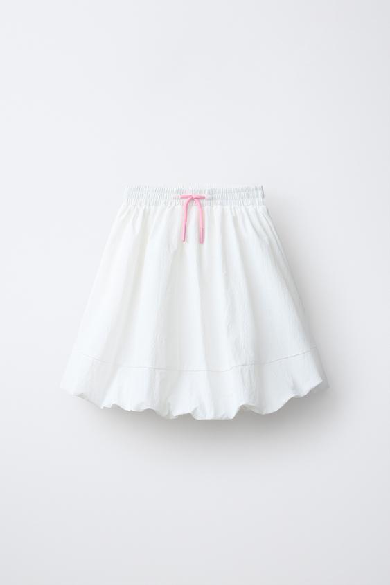 Zara 機能風燈籠裙 - 白色 - 圖片 0