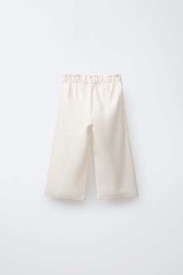 WAVY STRAIGHT-LEG TROUSERS - Ecru by Zara - Image 1