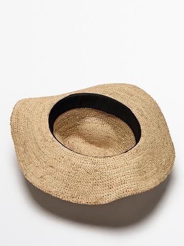 Zara Raffia hat - Light beige - Image 0