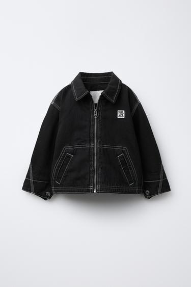 DENIM JACKET WITH FLEECE LINING - Black by Zara