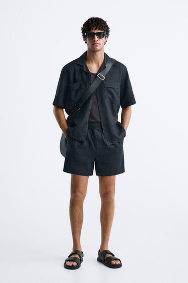 SANDALIA DOBLE TIRA PIEL - Negro de Zara