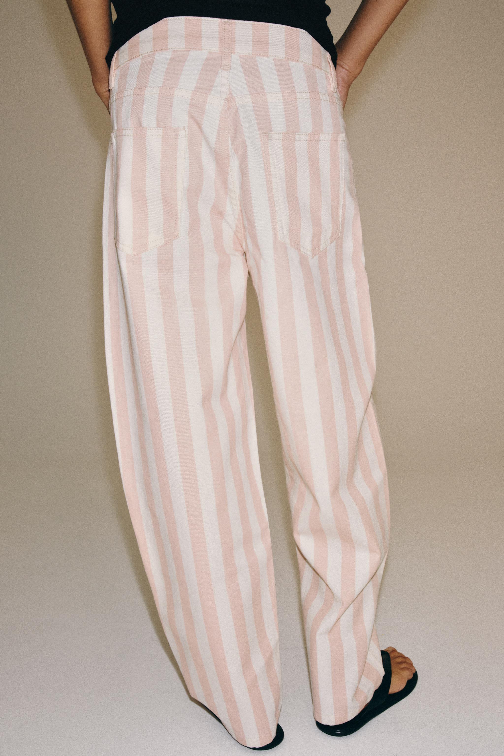 Zara ZW COLLECTION TAPERED FIT ORTA BEL ŞERİTLİ JEAN görsel 3