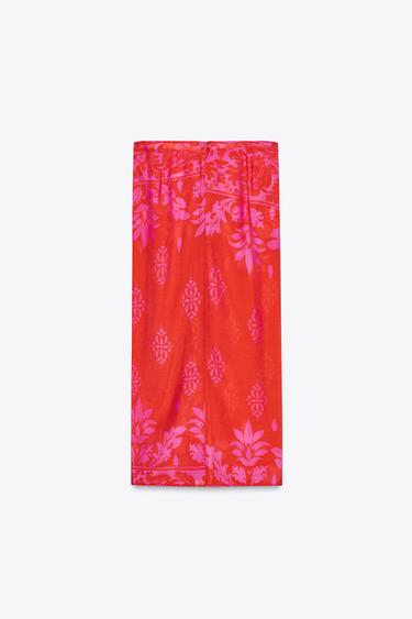KNOTTED PRINTED SARONG - Red by Zara - Image 4