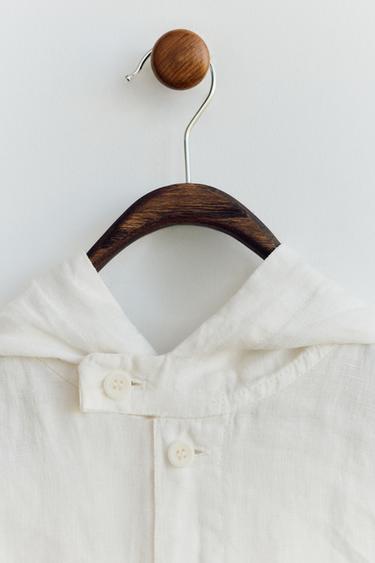SOBRECAMISA CAPUCHA 100% LINO - Blanco de Zara