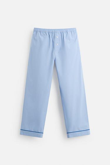 CONTRAST PYJAMA BOTTOMS - Sky blue by Zara