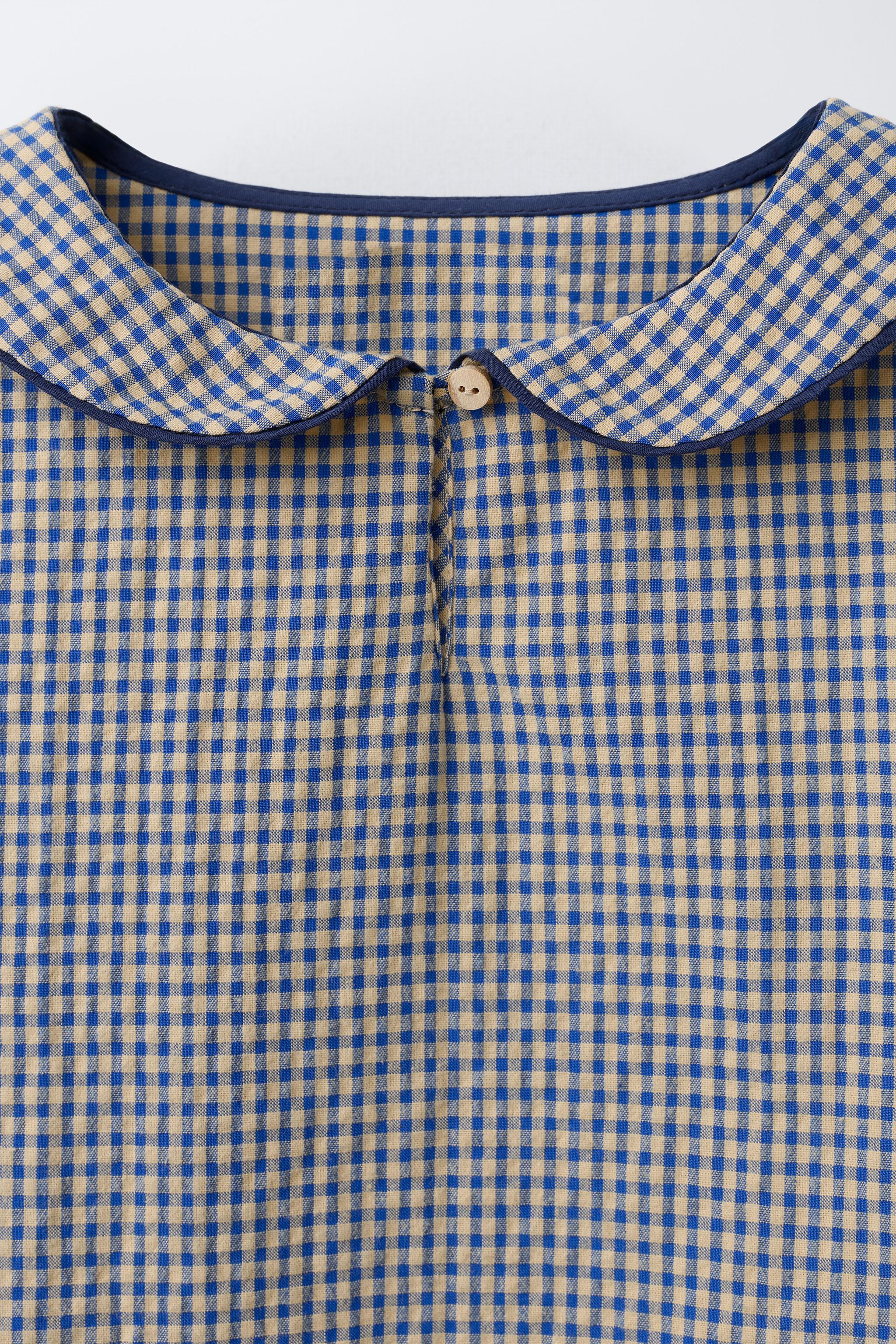 PLAID PETER PAN COLLAR SHIRT