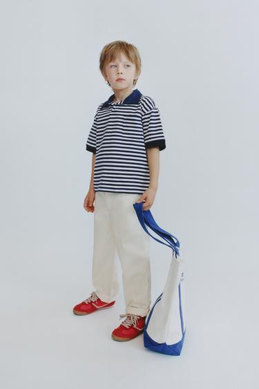 STRIPED POLO SHIRT - Navy blue by Zara