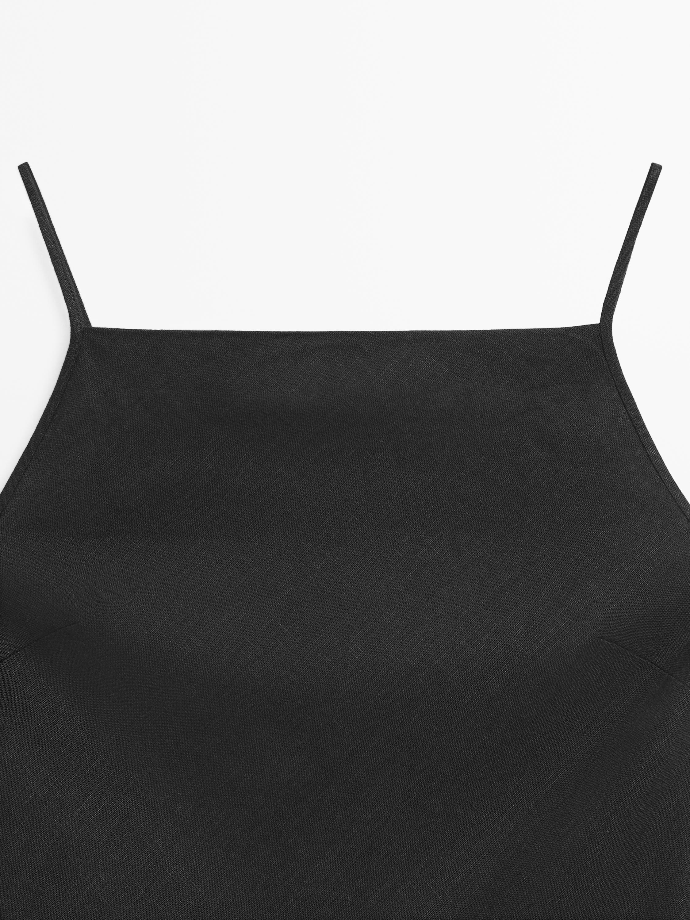 100% linen midi dress