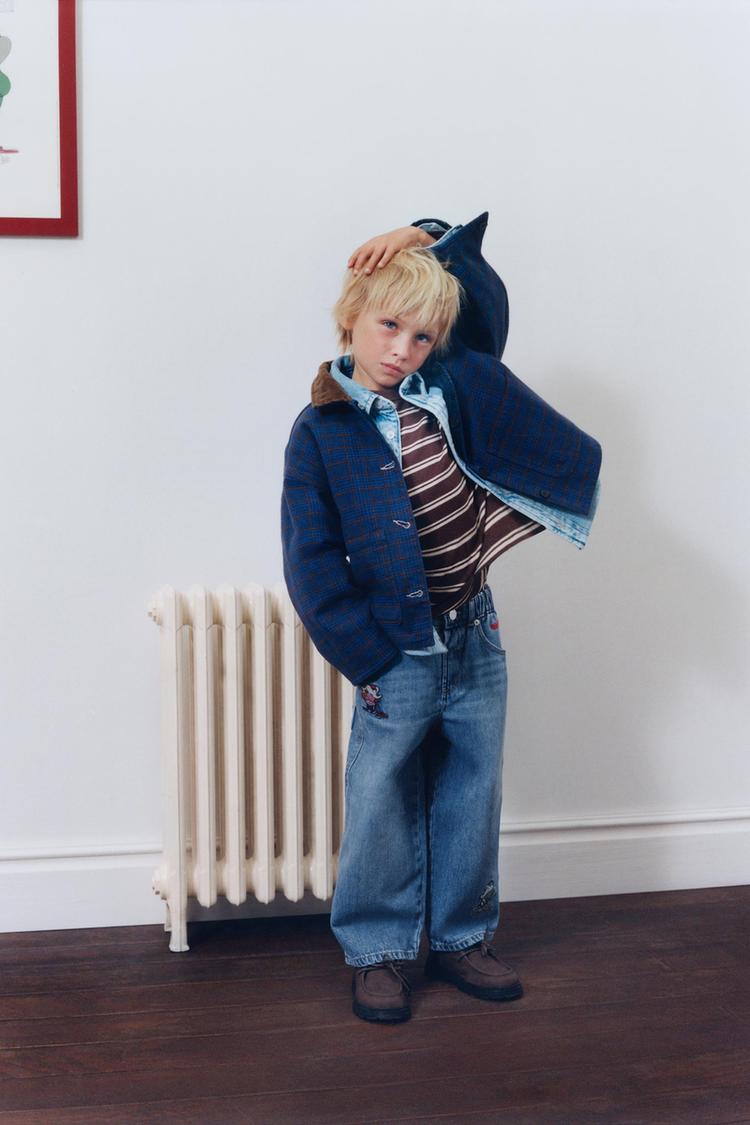 Jeans baggy bordado babar