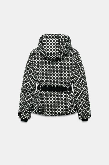 80% DOWN 20% FEATHER PADDED ANORAK WITH HOOD, WATER-RESISTANT, WINDPROOF, RECCO® TECHNOLOGY, SKI COLLECTION - Green / Ecru by Zara - Image 7