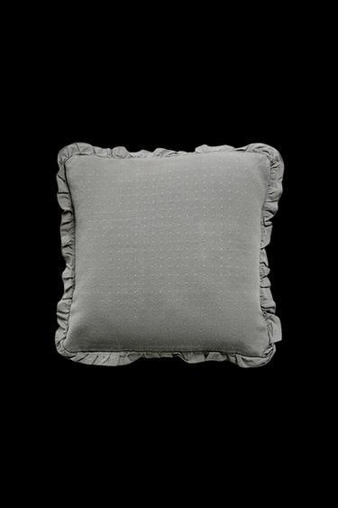 CHILDREN'S CUSHION COVER WITH RUFFLE - Grey by Zara - Image 0