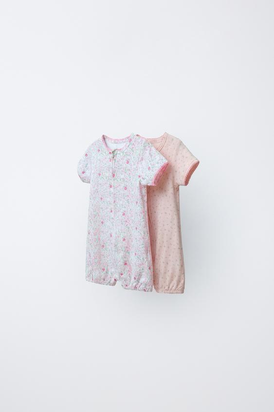 TWO-PACK OF FLORAL SLEEPSUITS - Pink by Zara - Image 0