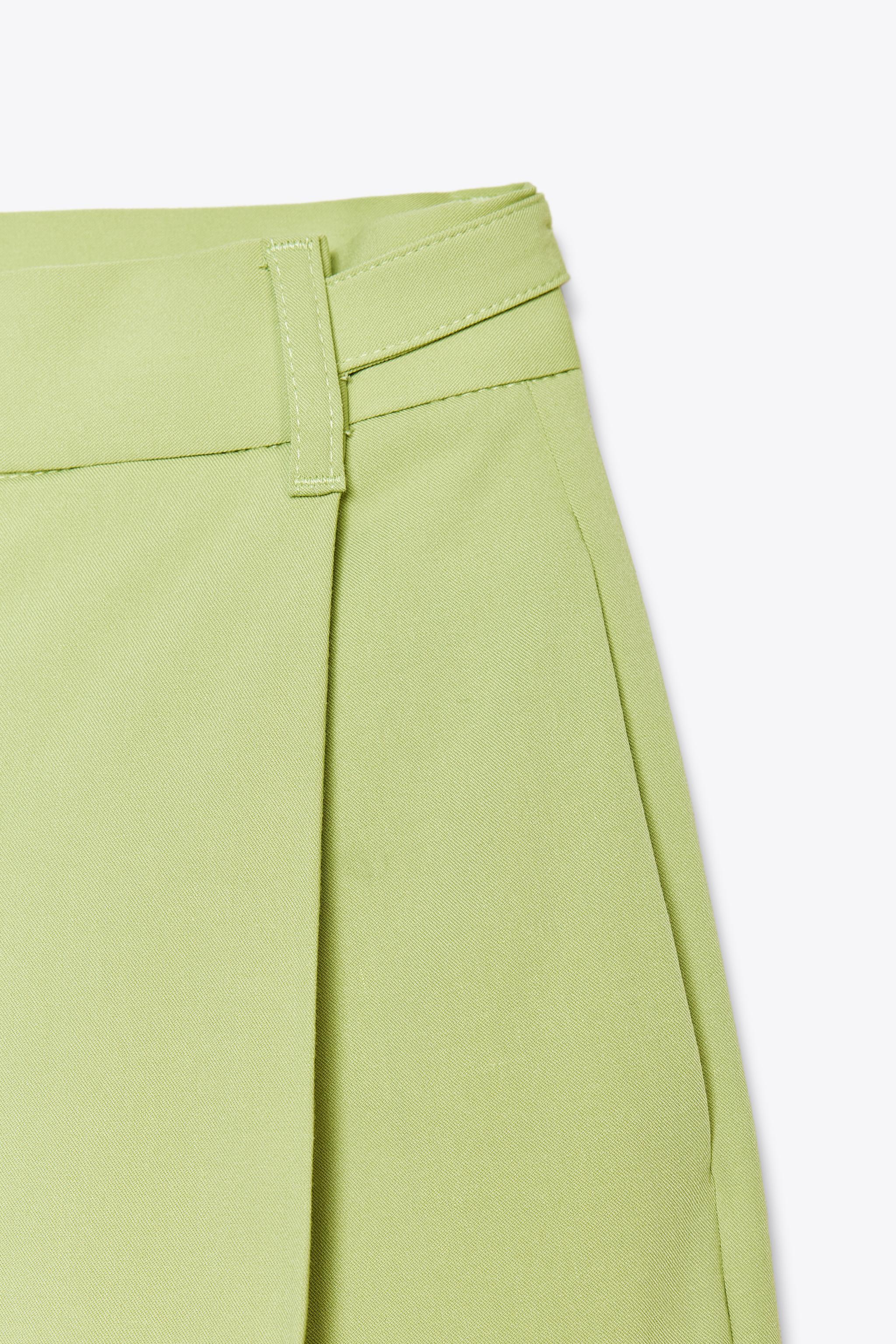 ベルトループ付きスーツパンツ - アップルグリーン | ZARA Japan