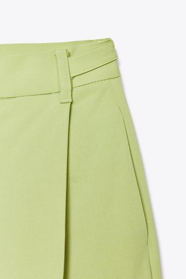 TROUSERS WITH BELT LOOPS - Apple green by Zara - Image 7