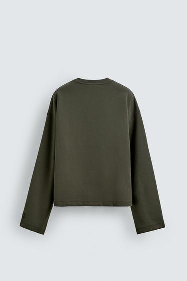 SWEAT COURT COUPE INTERLOCK - Verdâtre de Zara - Image 6