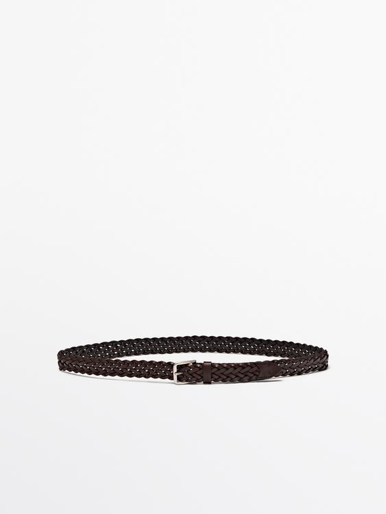 Braided nappa leather belt