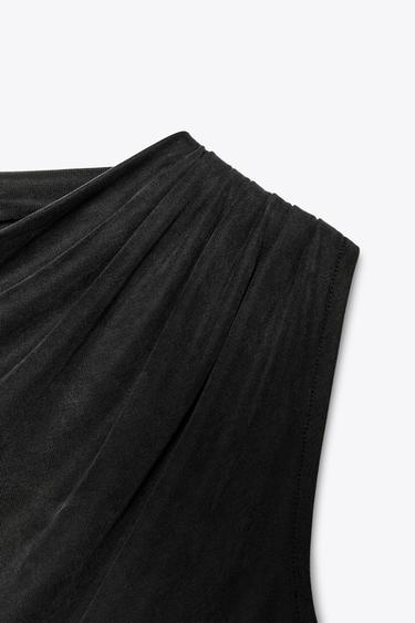 FLOWING GATHERED TOP - Black by Zara - Image 4