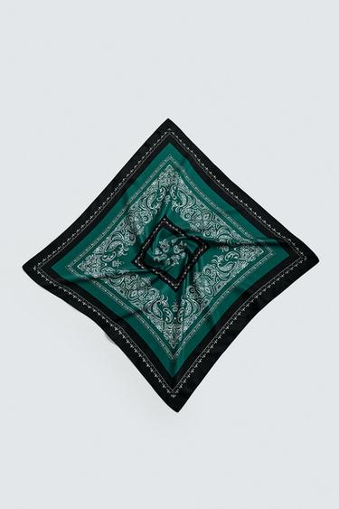 PAISLEY PRINT BANDANA - Green by Zara