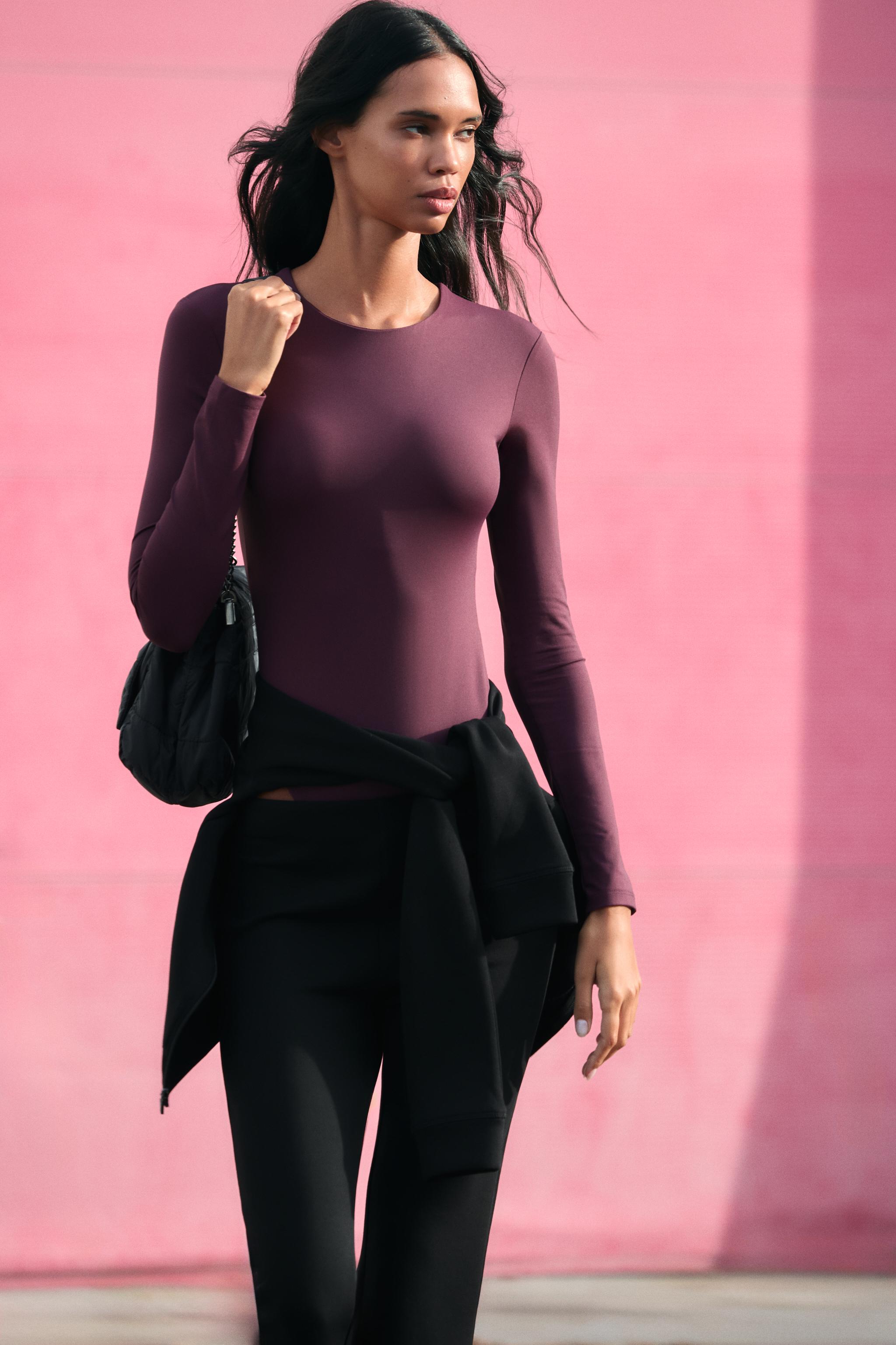 Long Sleeve Polyamide Bodysuit by Zara