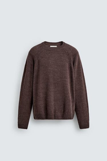 SUÉTER REGULAR FIT COM ESTRUTURA - Chocolate da Zara - Imagem 0