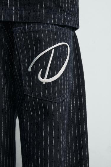 PINSTRIPE BAGGY FIT TROUSERS - Blue by Zara