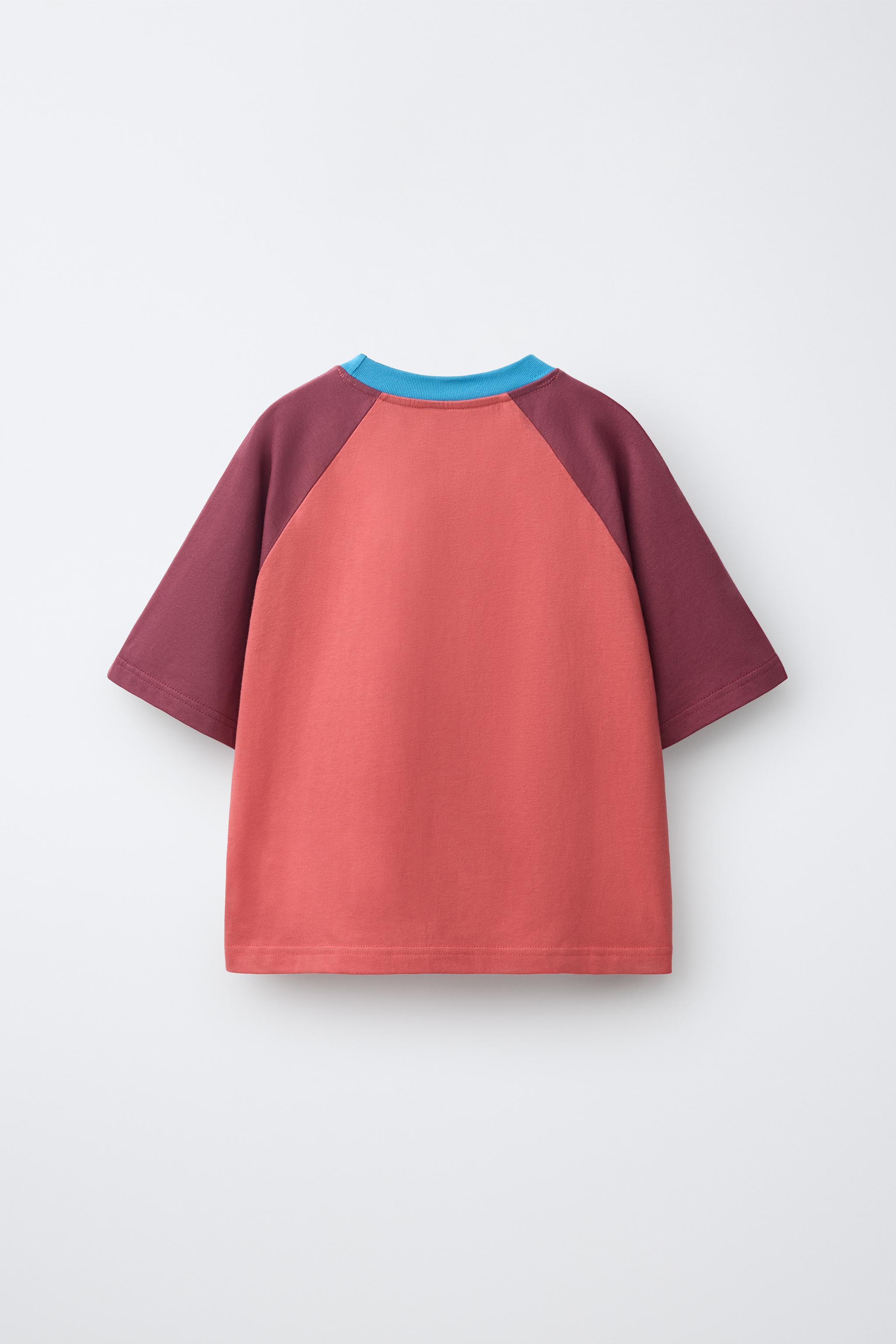 Детские футболки Zara TEXT PRINT RAGLAN T-SHIRT — фото 3