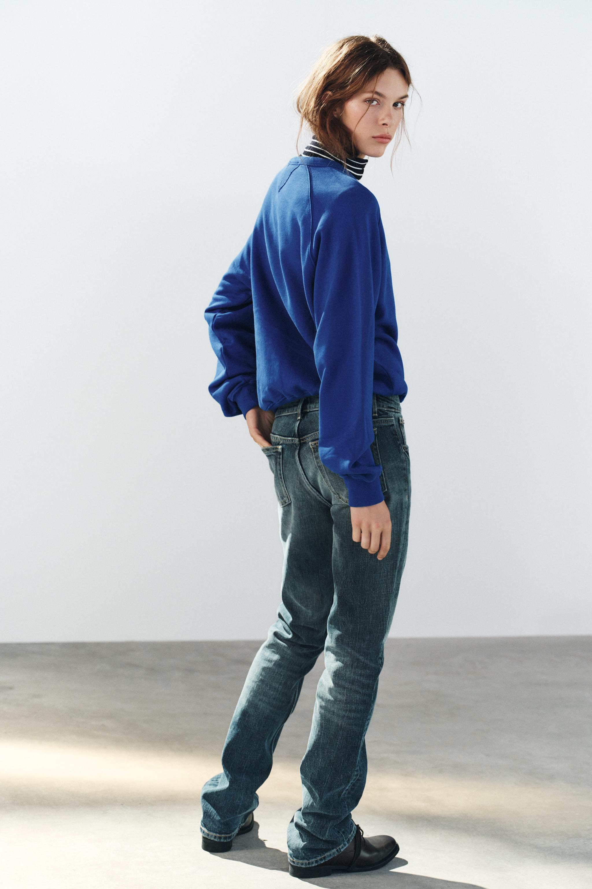 Zara SOLUK EFEKTLİ SWEATSHIRT görsel 3