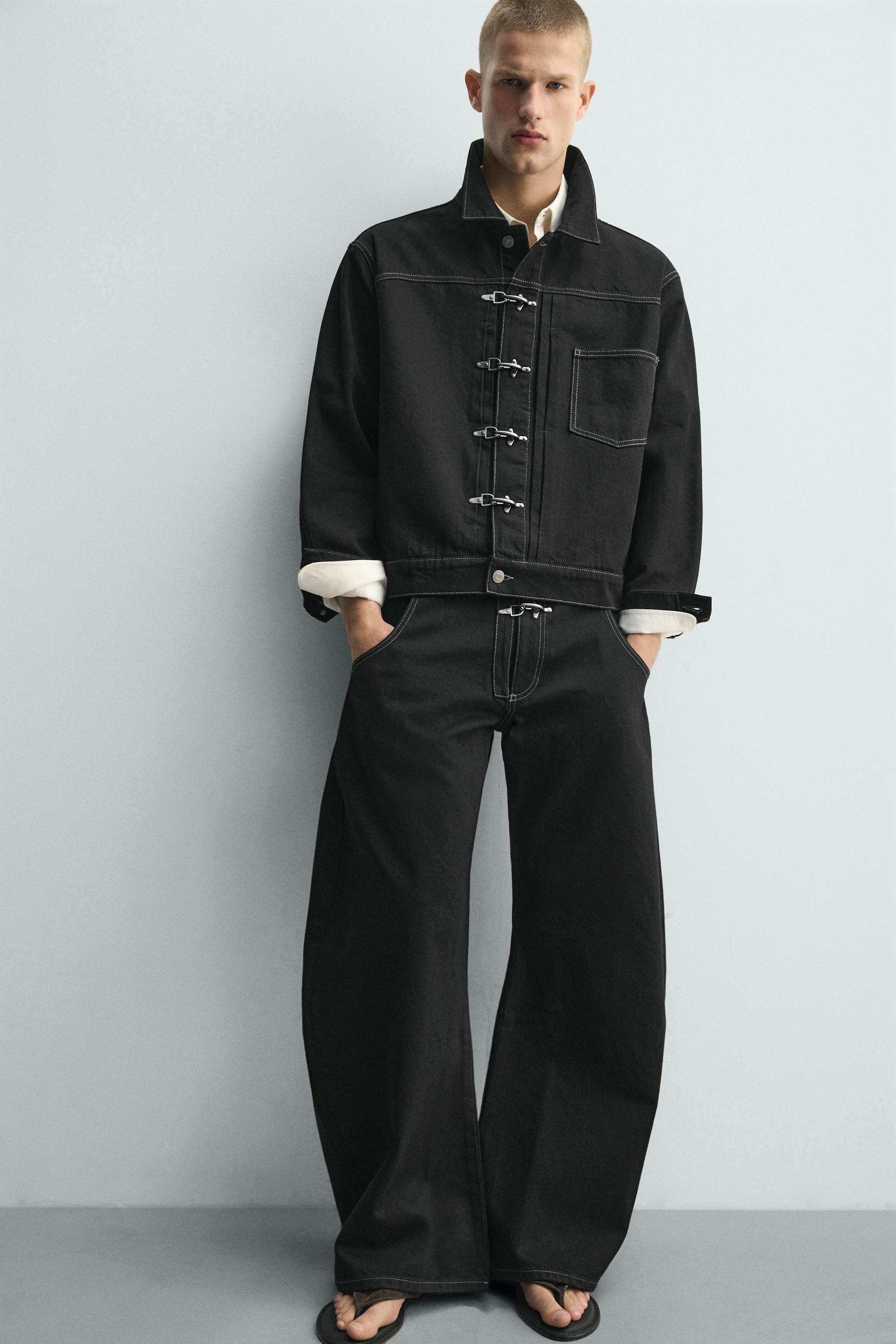 BARREL FIT PANTS WITH FIREMAN CLASP